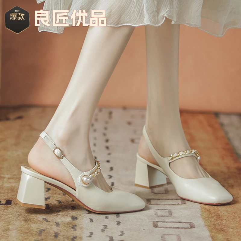 仙女风时尚凉鞋女2025春夏季新款配裙子气质温柔玛丽珍高跟单鞋