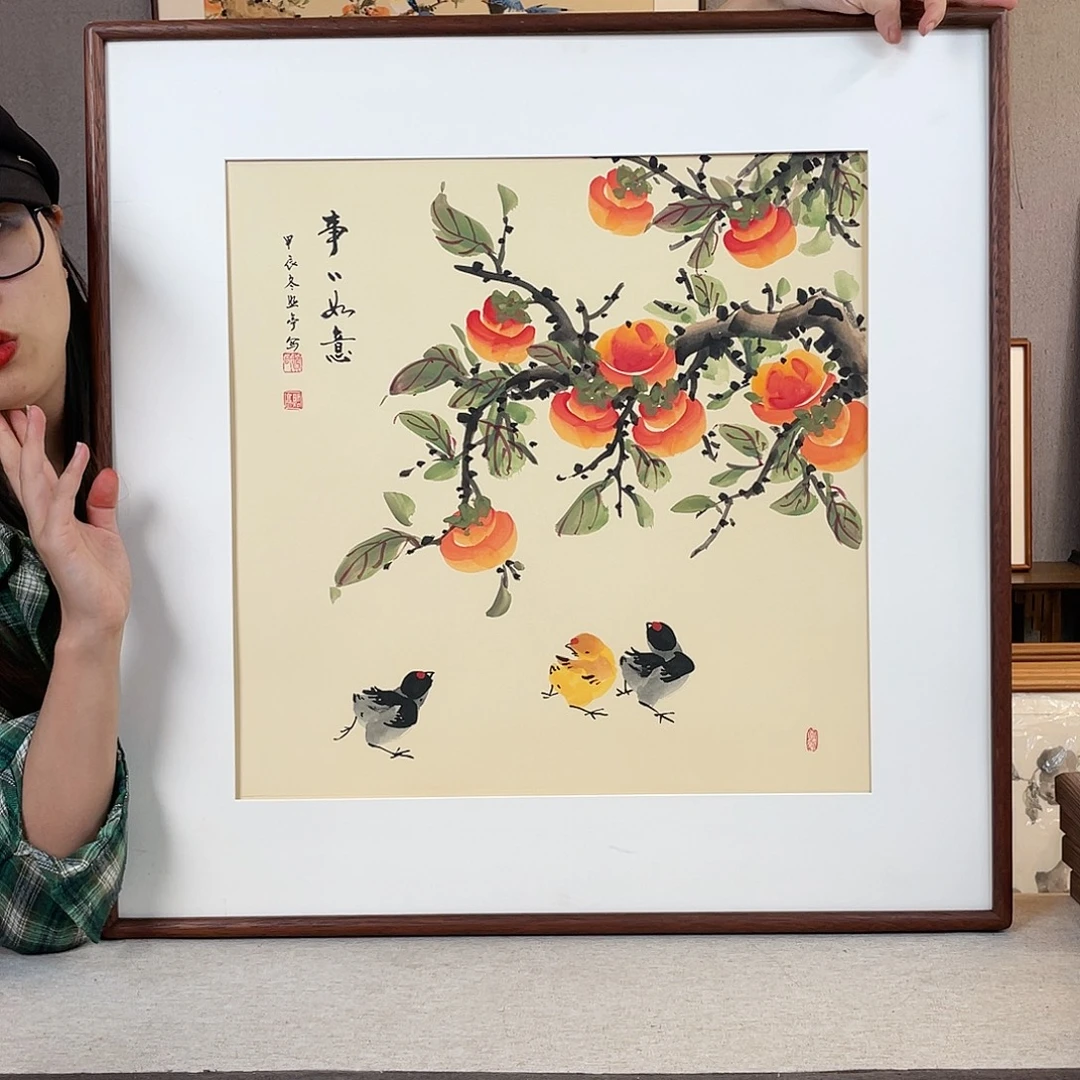 书法手绘带框尺寸:70*70