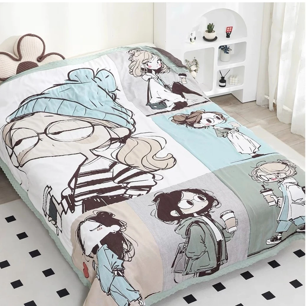 1.5*2米花边加厚十层面包被