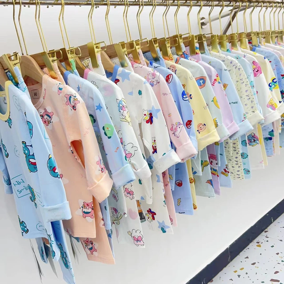 【2套装品牌家居服】新款卡通家居服套装男女童春秋透气莱卡棉