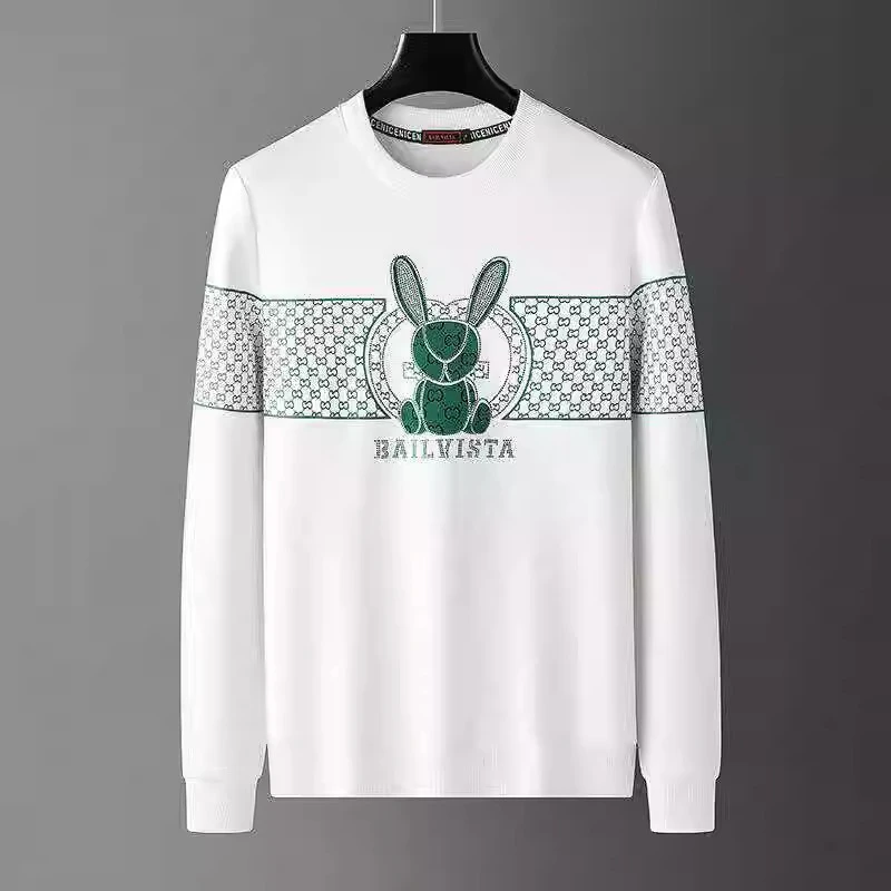 PACUBELUT佩库普伦欧货秋冬新款卫衣男士男装卡通烫钻印花圆领