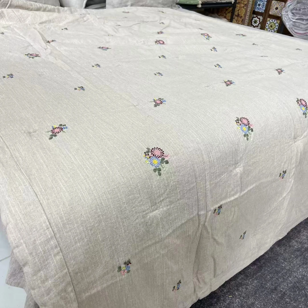 《后花园》 罗布麻单人重工 刺绣夏凉被 四季被  品质必备