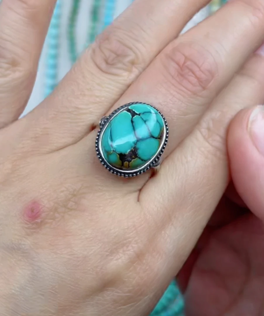 南红玛瑙松石戒指