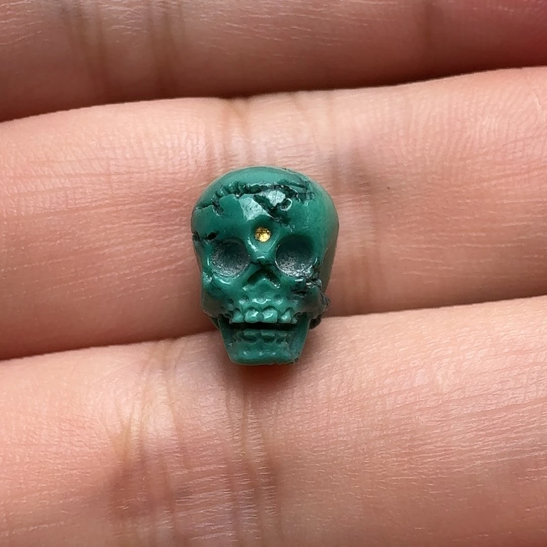 绿松石未镶嵌骷髅