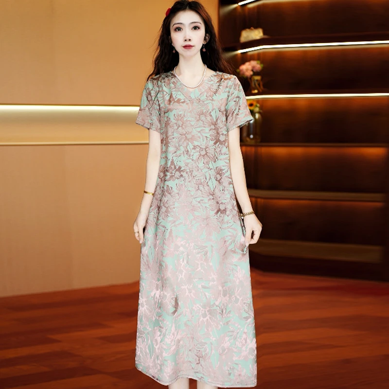 咖影雅逸裙 气质中长款时连衣裙百搭遮肉裙子