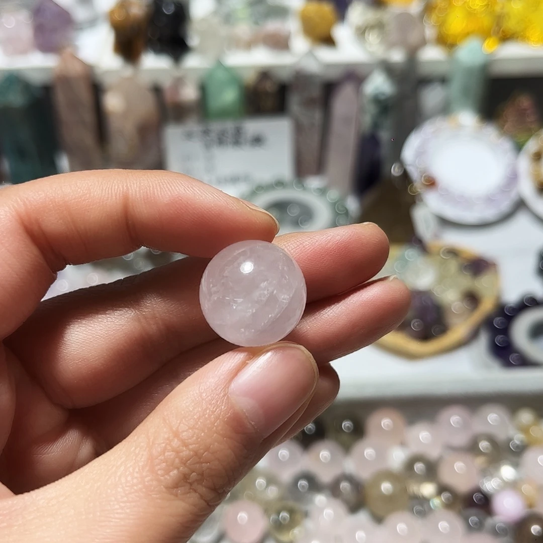 水晶珠宝半成品未镶嵌粉晶卡18.3