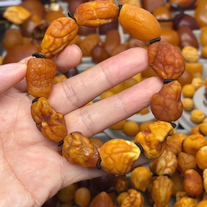 琥珀未镶嵌裸石天然蜜蜡手串