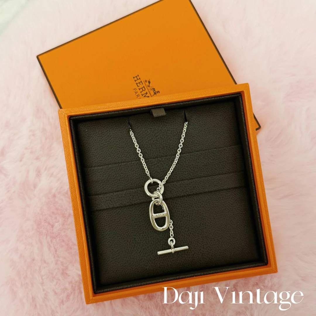 大吉中古/Hermes爱马仕银色猪鼻项链
