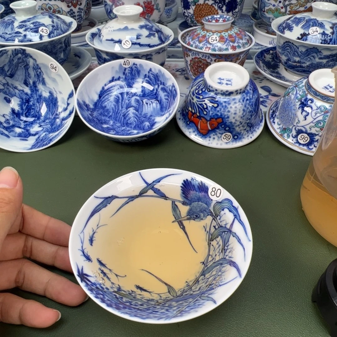 陶瓷景德镇纯手工纯手绘茶具木木80