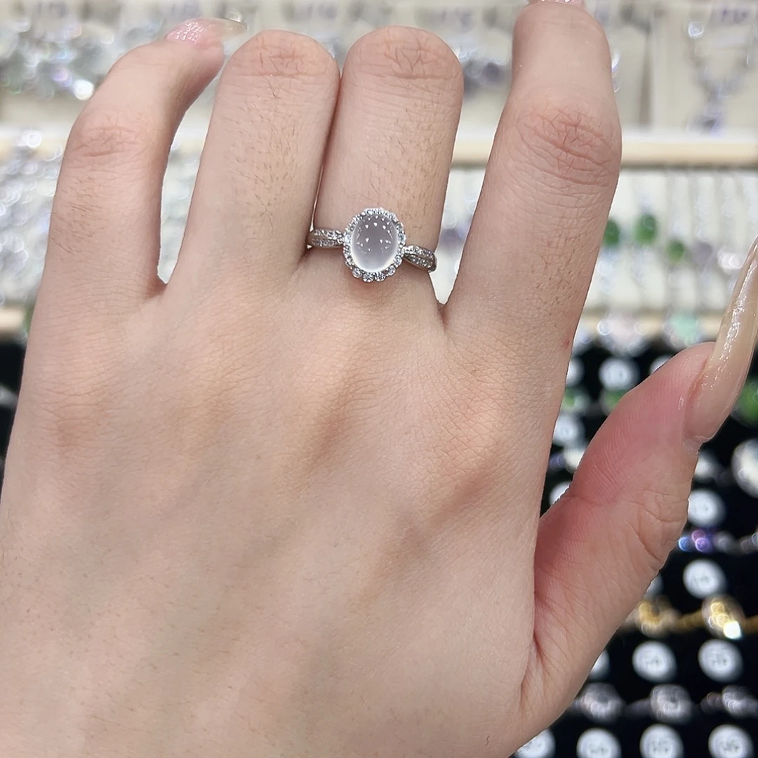 我***爺岫玉银S925镶嵌戒指