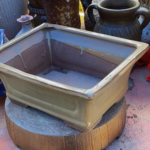 紫砂花盆长27宽22高度11.5外贸瑕疵