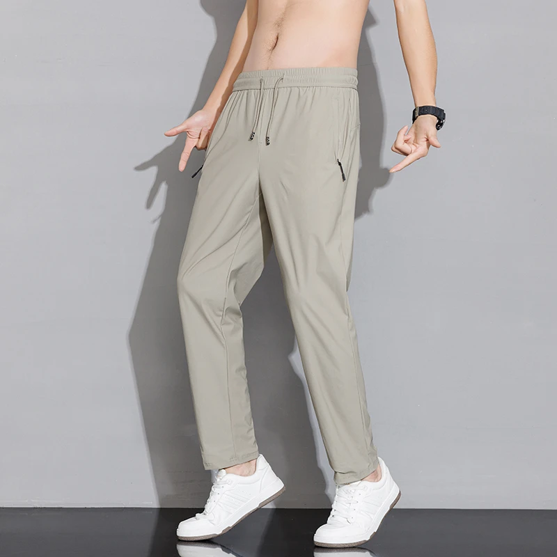 【冰丝裤】免熨烫！夏季冰丝凉感速干裤加肥加大码宽松弹力休闲裤男