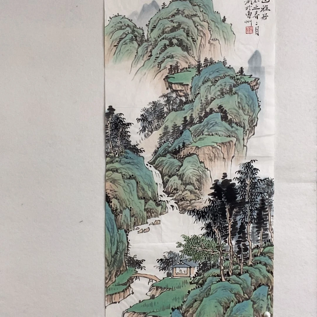 国画三尺整张山水画