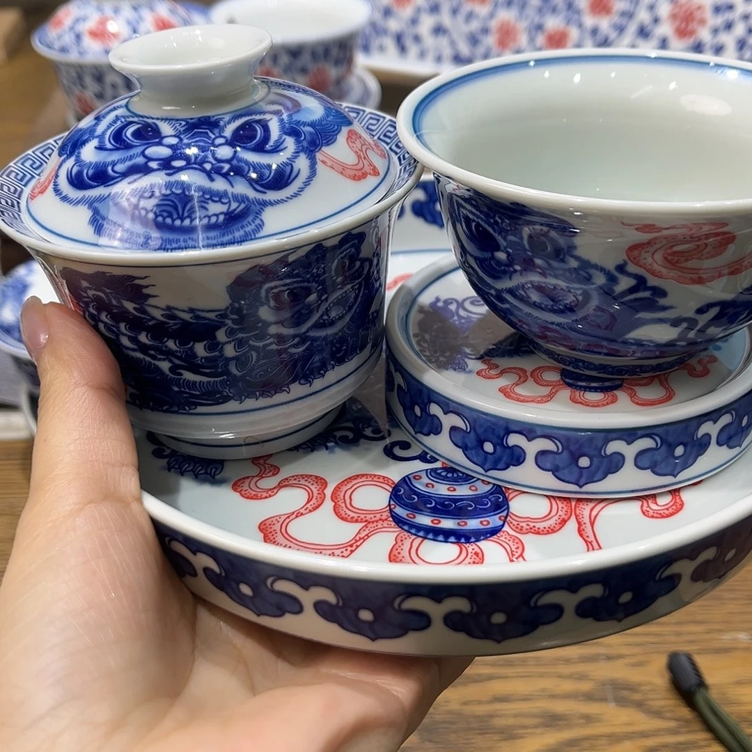 陶盖碗景德镇陶瓷工厂福利价