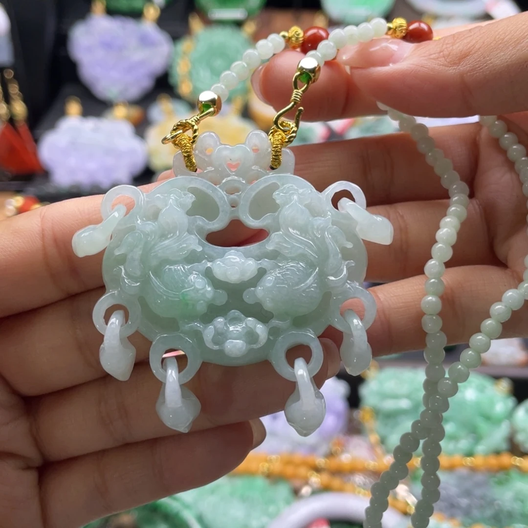 翡翠未镶嵌颈饰代编织