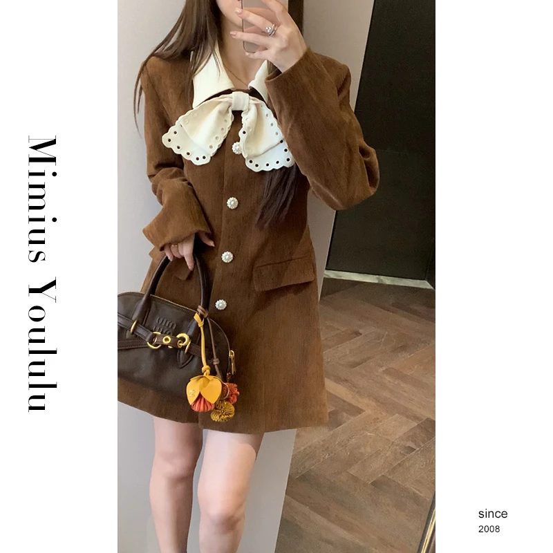 【mimius】 喵喵 高奢线～定制扣连衣裙（蝴蝶结可拆卸） F09237