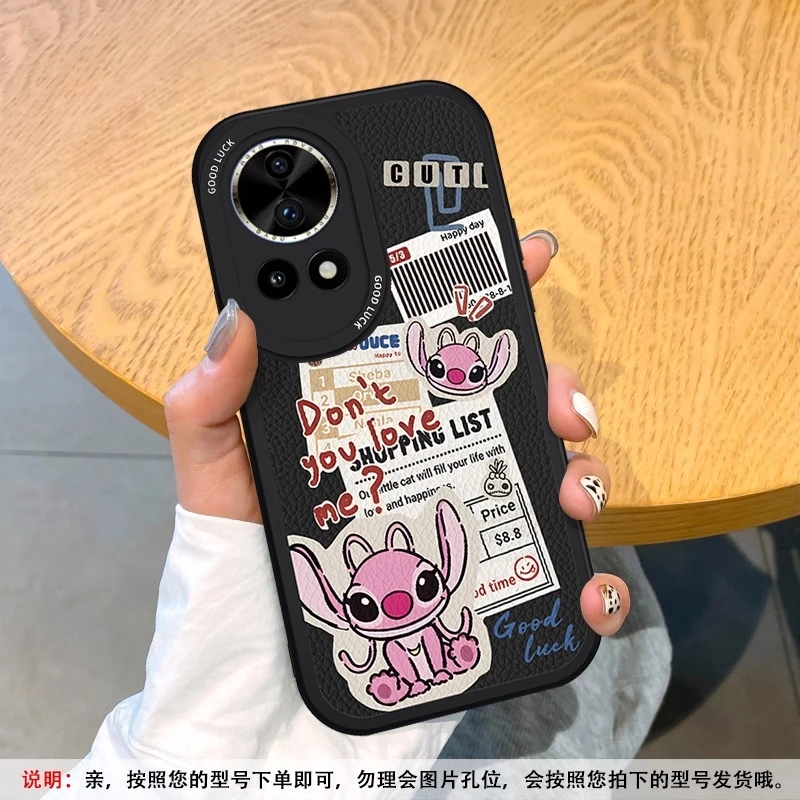 适用华为nova14pro手机壳13新款11全包10防摔12小羊皮外壳史迪仔