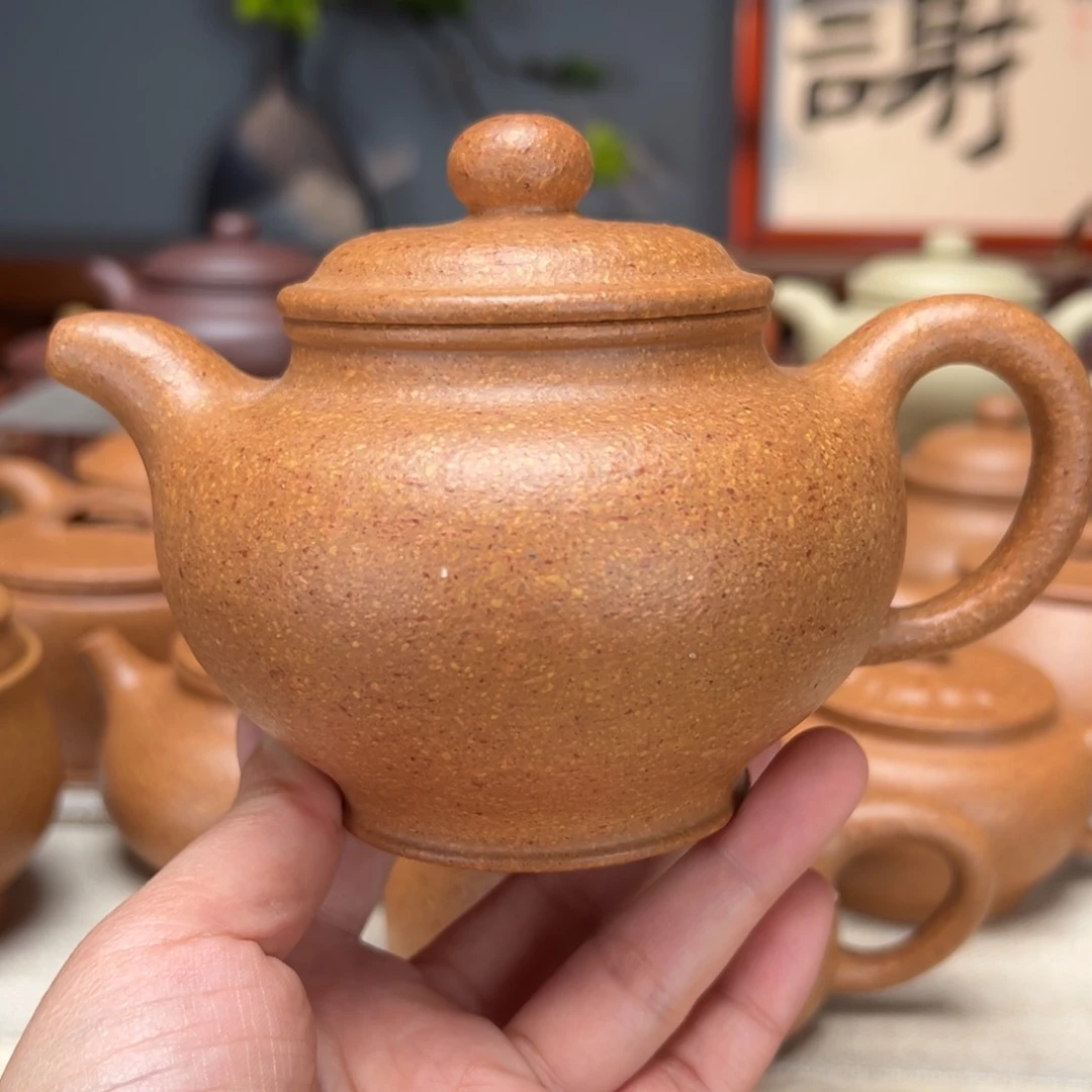 紫砂茶壶梨皮黄的360