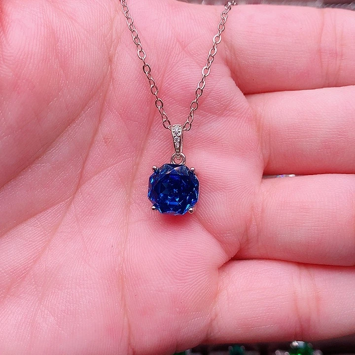 颈饰托帕石银S925镶嵌