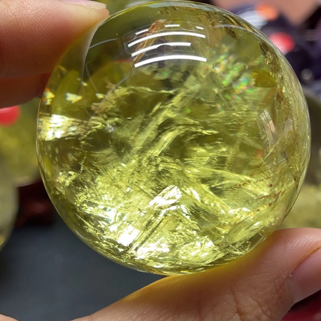 未镶嵌珠宝半成品水晶MM黄水晶球C3051