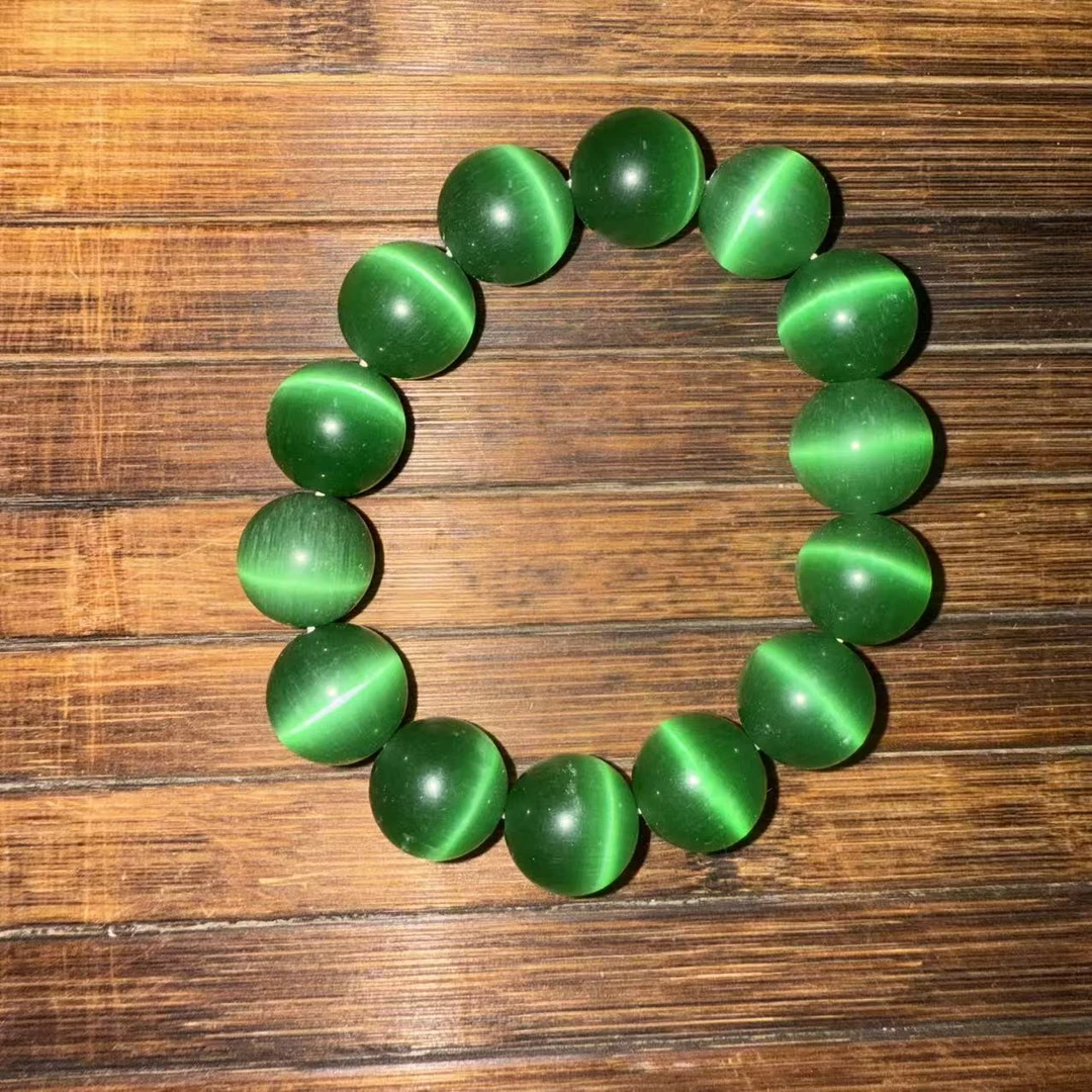 菠菜绿猫眼石手串YS0052（无礼盒18-8）