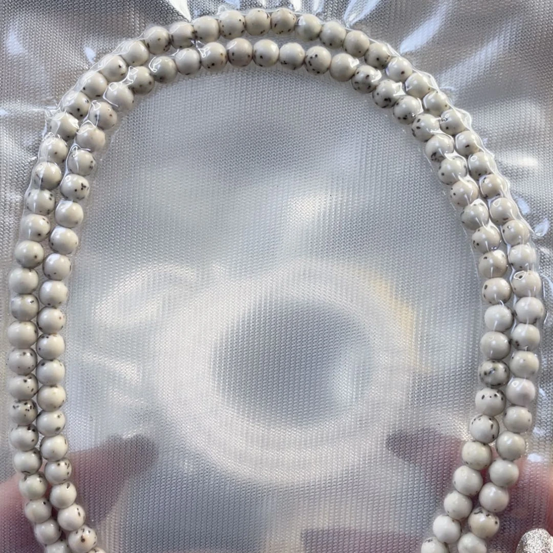 吊坠星月菩提原生态骨瓷白大留白圆珠尺寸5