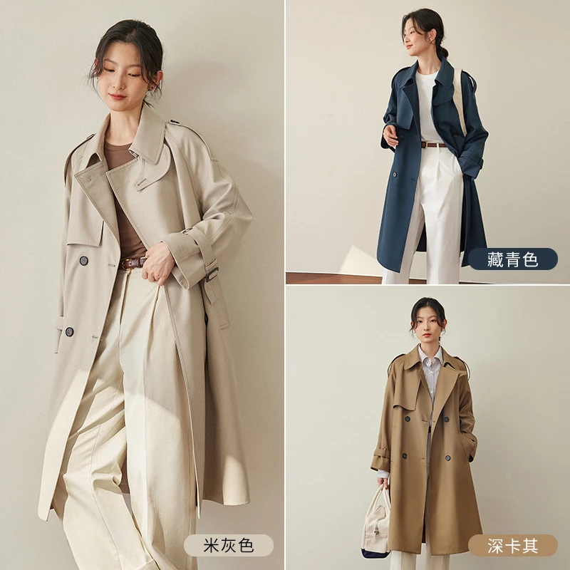 素典【风衣2.0】双排扣风衣中长秋款英伦风休闲宽松气质高级感987