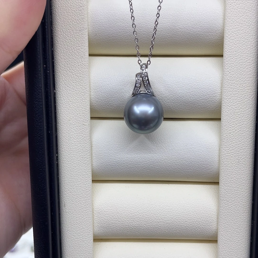 银S925镶嵌海水珍珠颈饰11.6-12mm