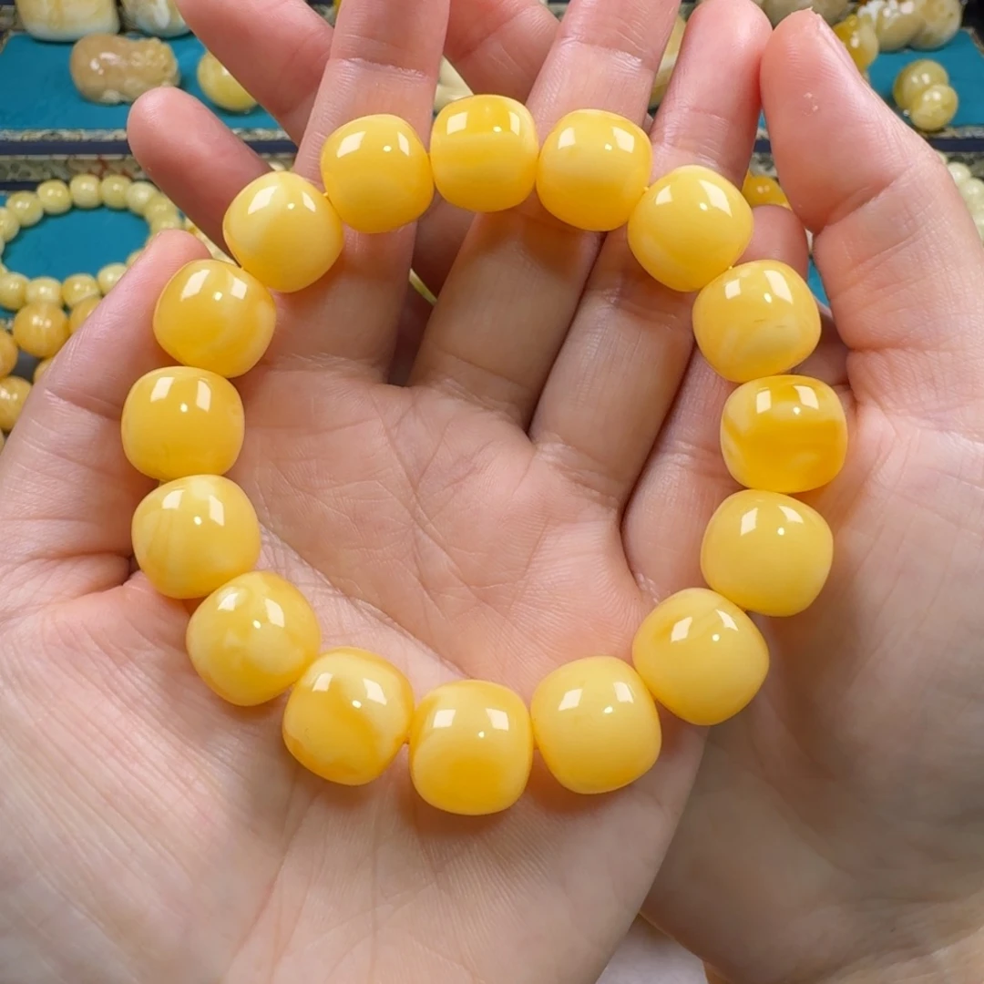 琥珀未镶嵌手链蜜蜡