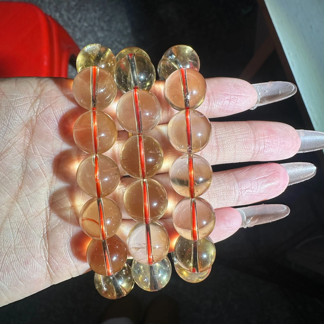 8A天然玻璃体黄水晶手链多样性发一