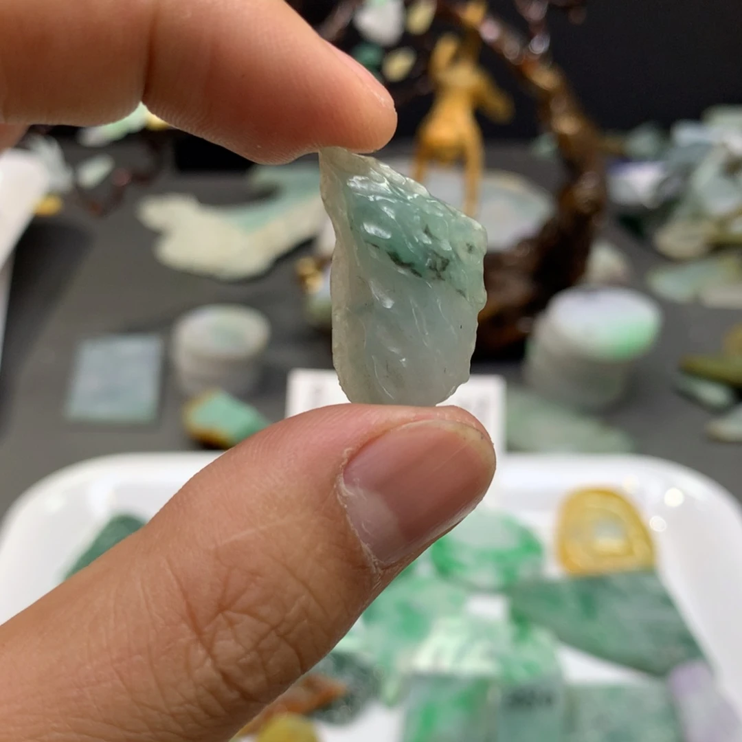 翡翠吊坠(不含链)银S925镶嵌D*H天然翡翠