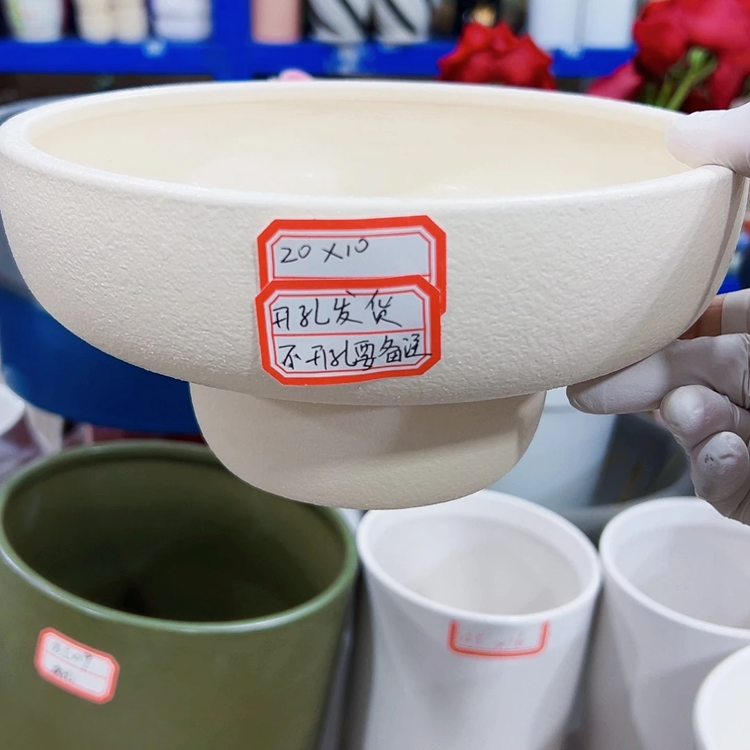 有孔外贸尾单陶瓷花盆凑单10米包邮