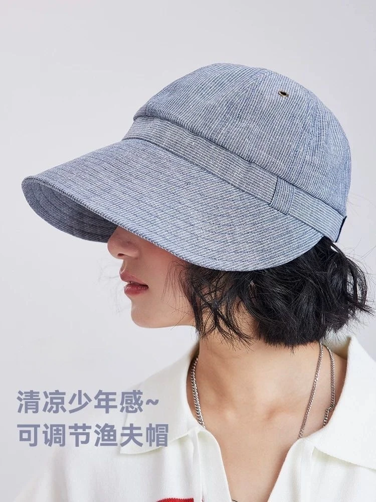 2025春夏清凉感可调节高级感鸭舌渔夫帽大头围新款牛仔棒球帽夏