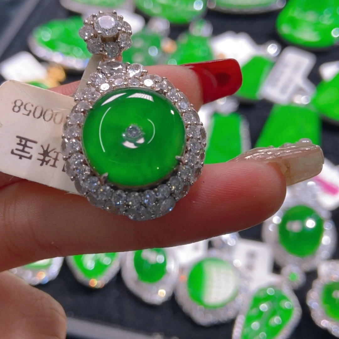 翡翠吊坠(不含链)银S925镶嵌