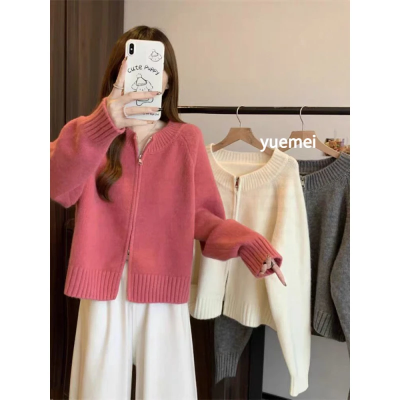 300斤外套奥特莱斯妹妹毛线衣毛衣宽松加肥显瘦大码胖上衣必备