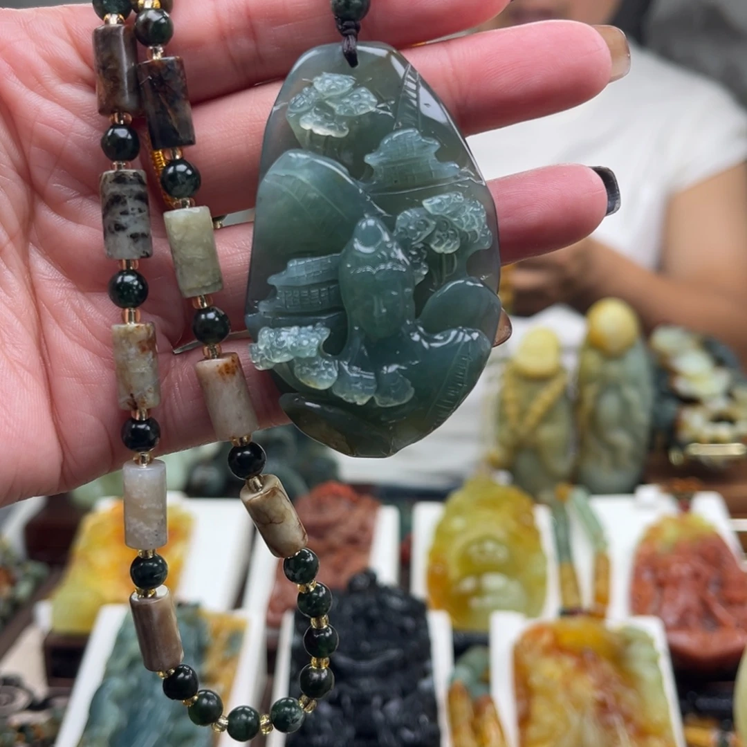 岫玉未镶嵌挂件挂件