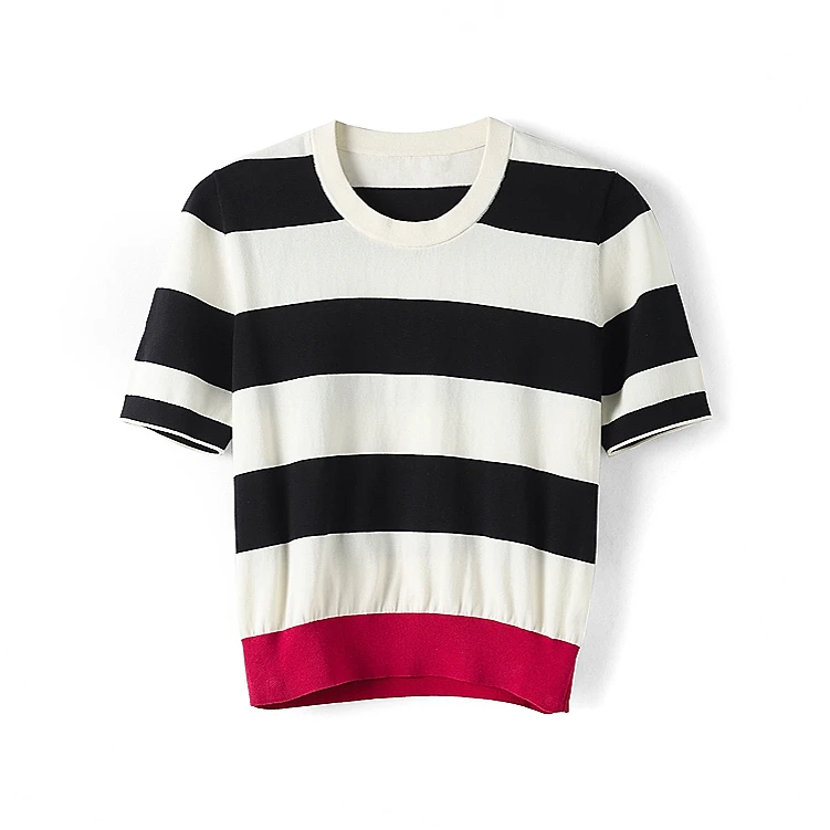 45550【祖系列】条纹透气针织衫MZAX62008