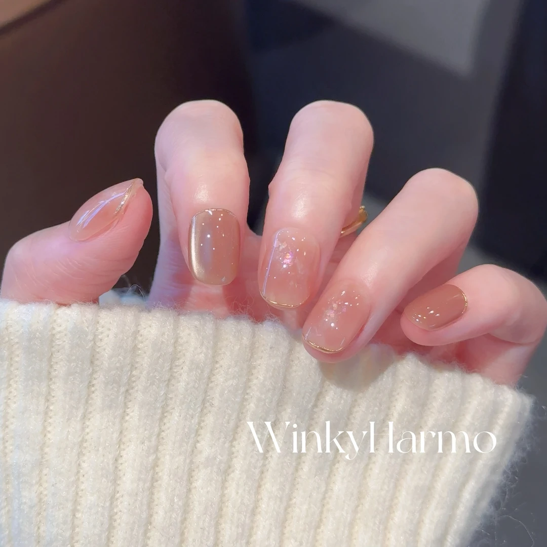 梦境粉钥 温涵 预售 哇擦么 新甲型 短椭圆 中椭圆手工穿戴甲10片