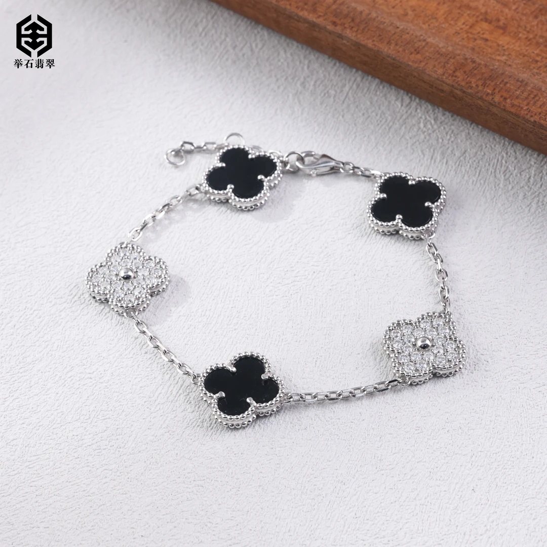925银莫桑石银制品 【举石精选】X0418-9819-0130莫桑钻手链（一件）u