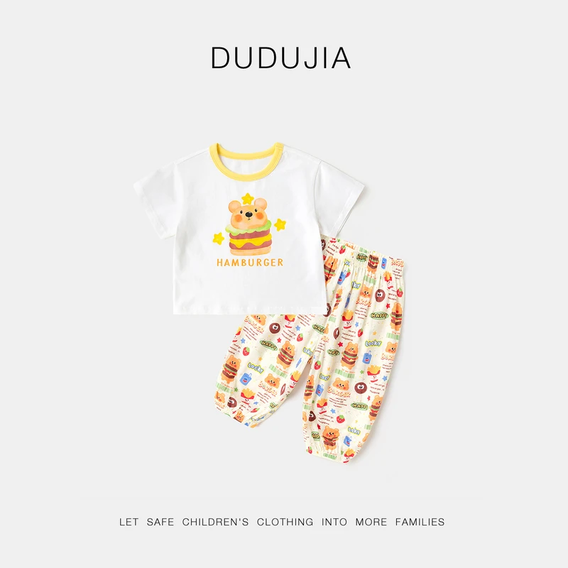 嘟嘟家夏季新款童装超萌可爱卡通动漫休闲印花套装D5BTZ128