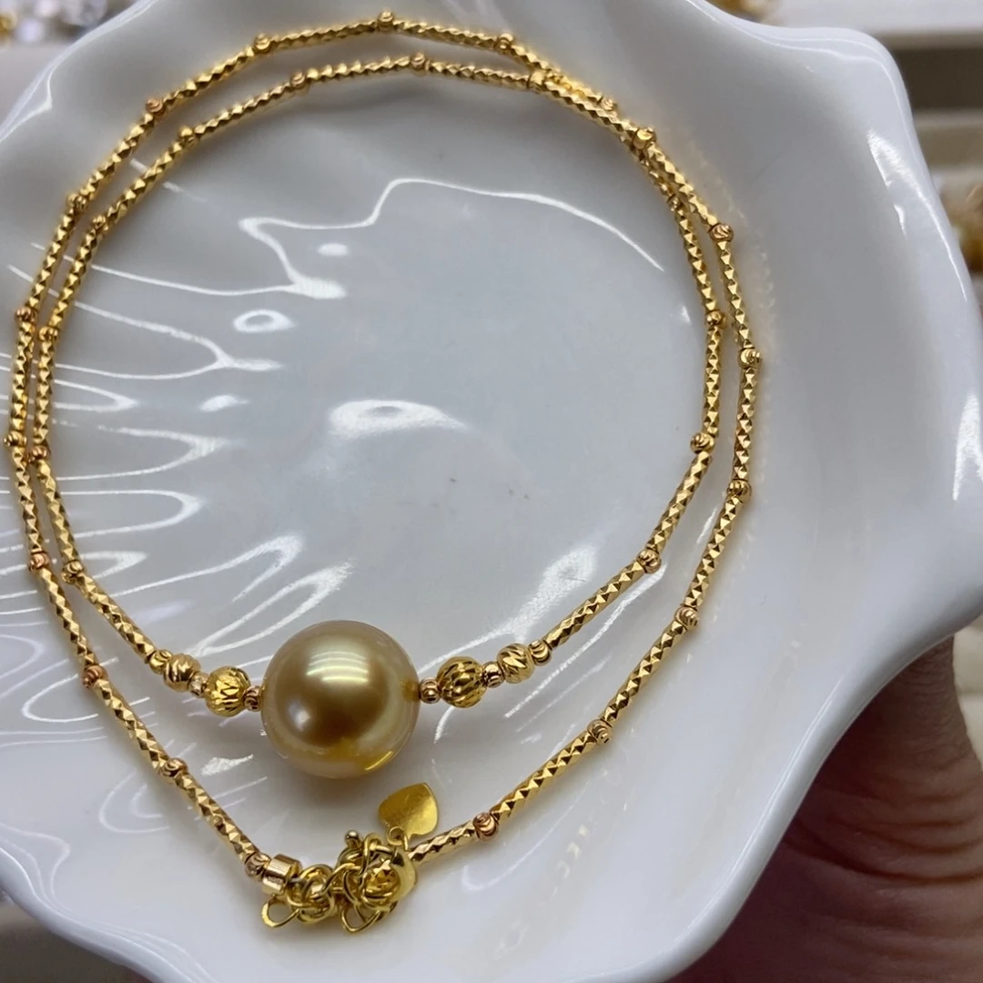 银S925镶嵌海水珍珠套链