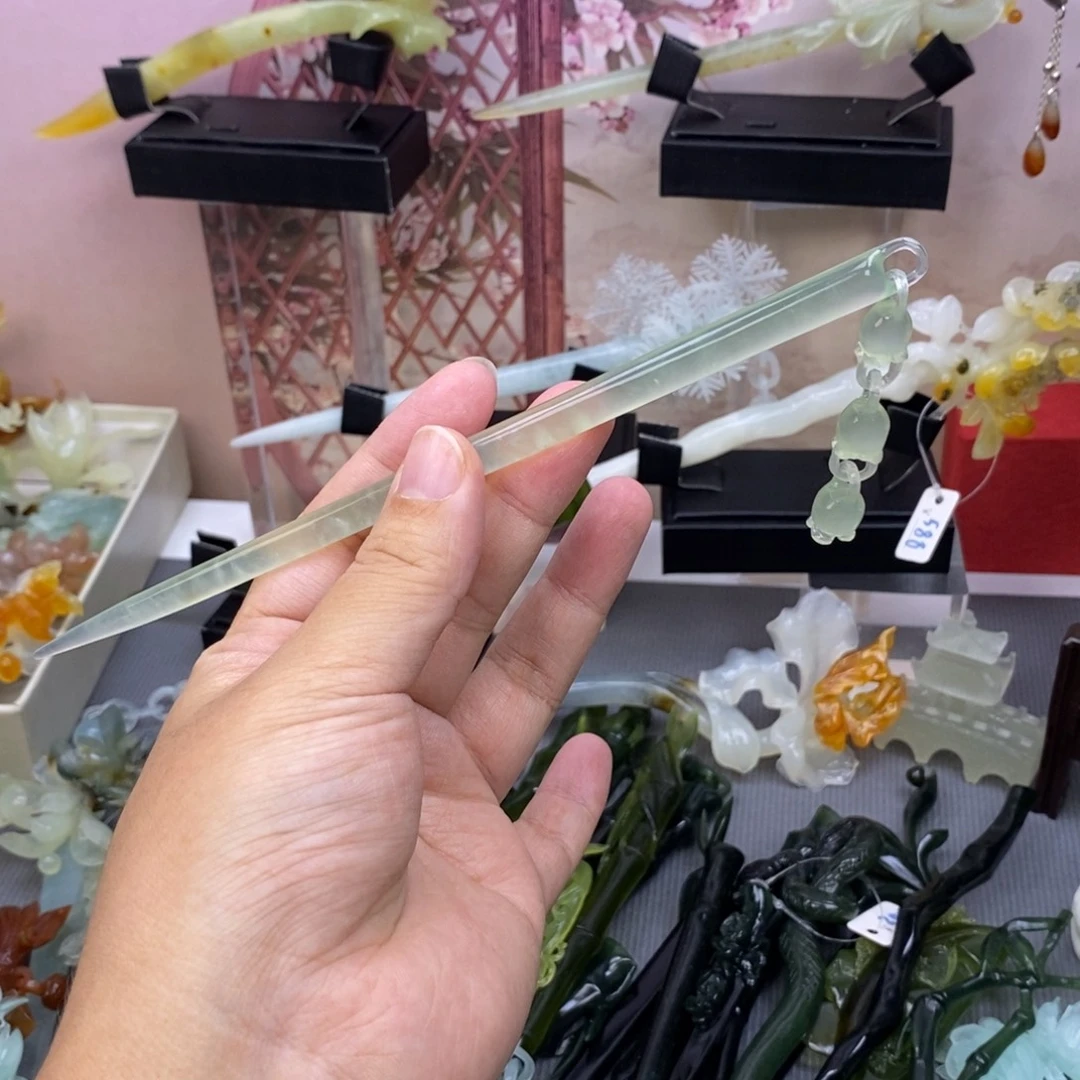 蛇纹石玉合金发饰