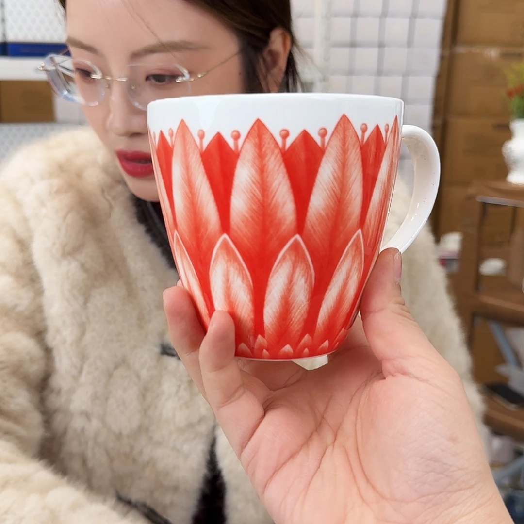 骨瓷高骨马克杯400ml一个外贸骨瓷