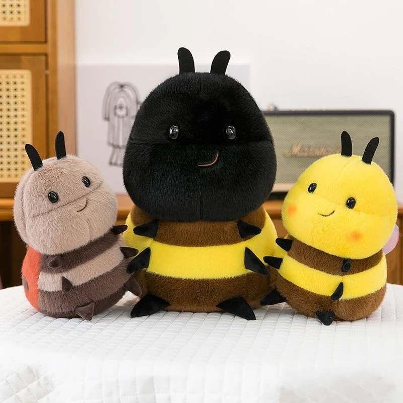 可爱小蜜蜂和七星瓢虫公仔治愈系小玩偶卡通小昆虫送儿童娃娃礼物
