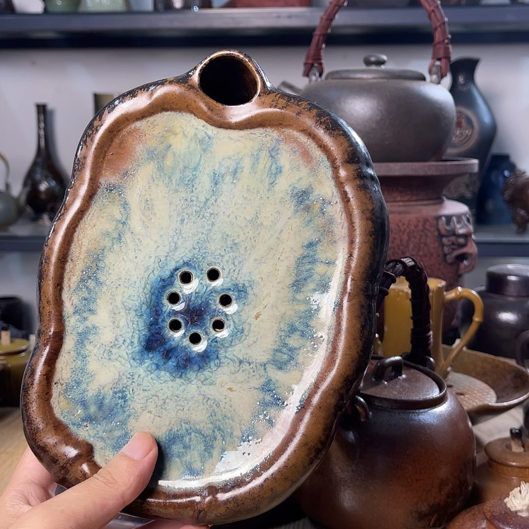 碟紫砂粗陶实用茶盘