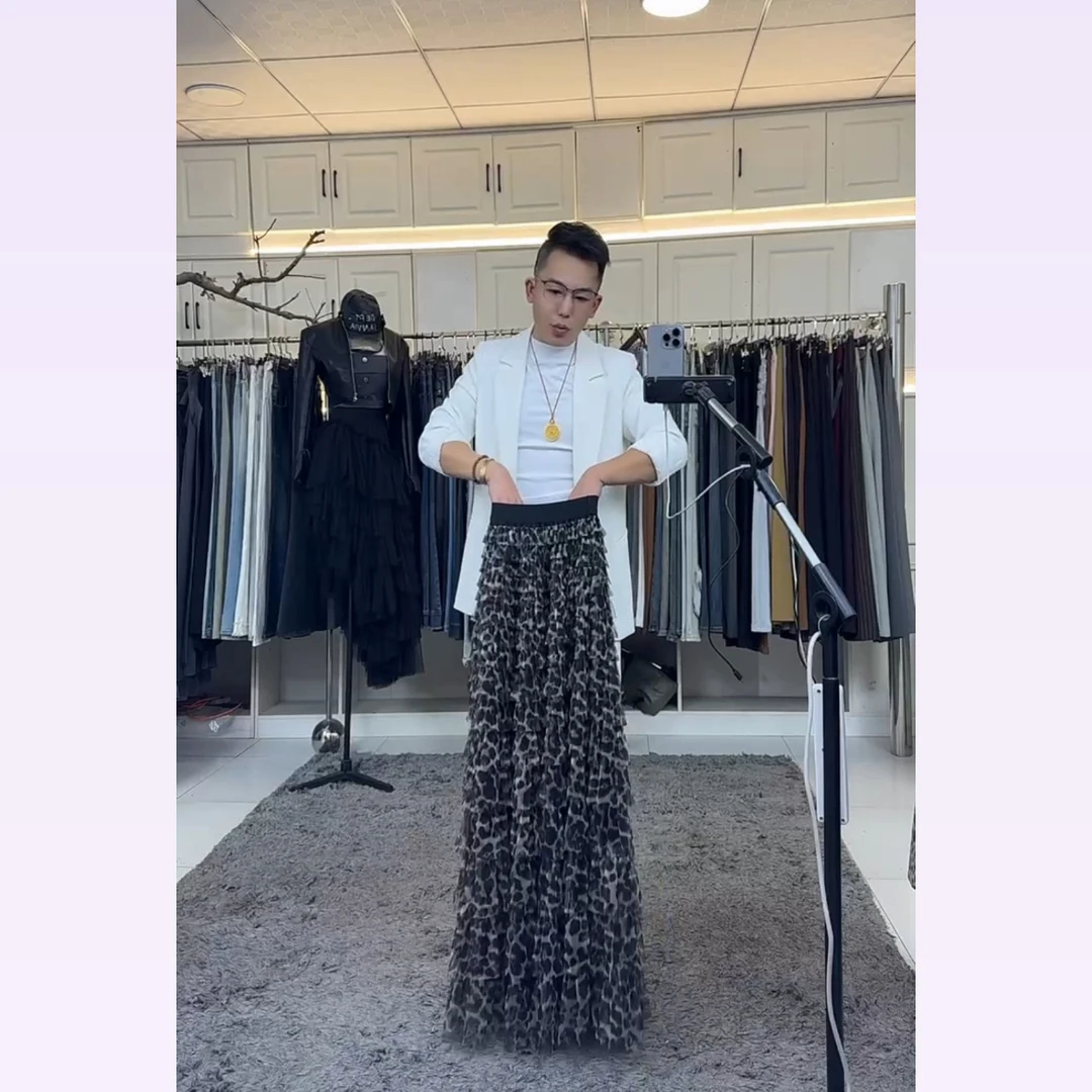 燕龙服饰3001豹纹半身裙女夏季新款高级轻奢气质时尚百搭宽松显瘦