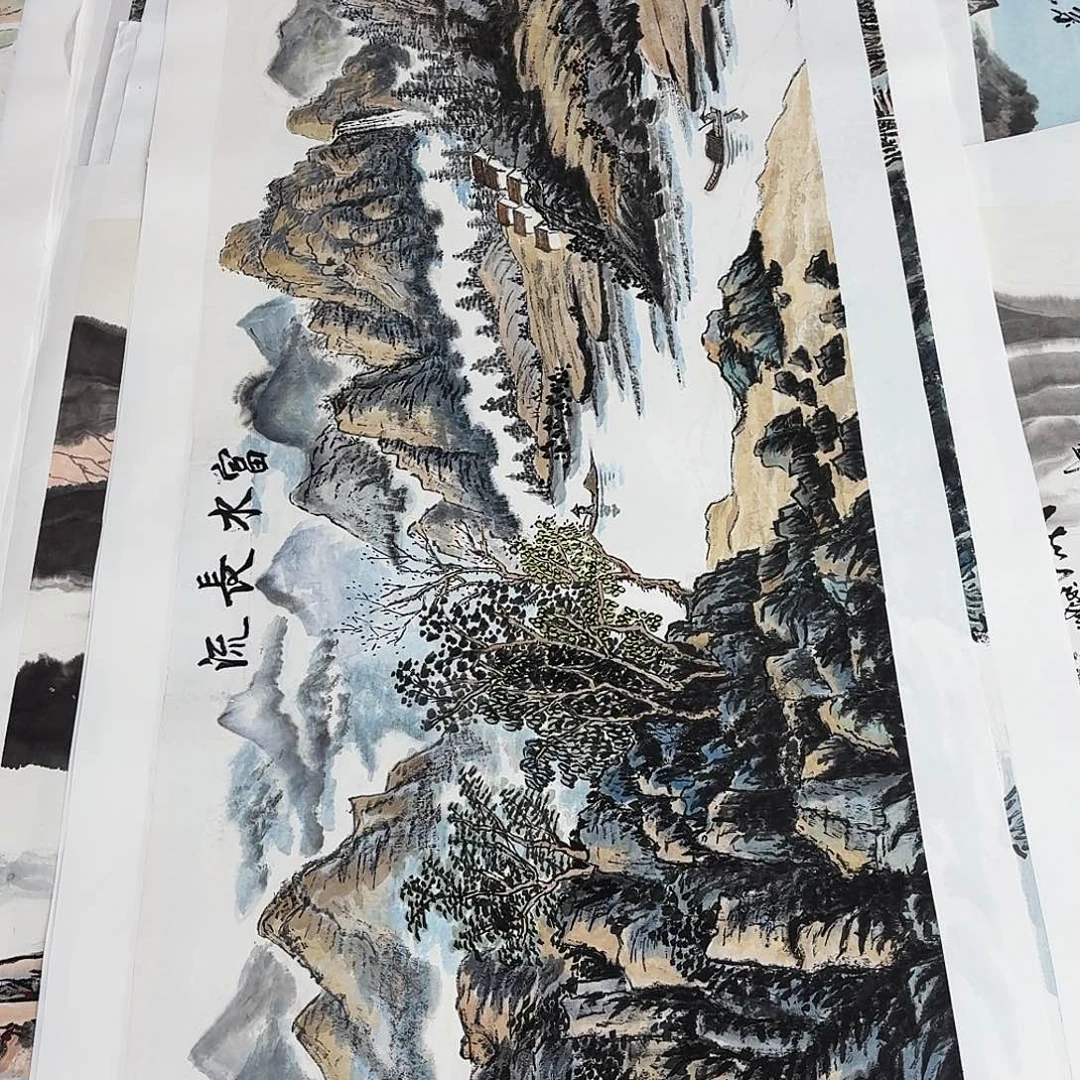 国画四尺整纸手绘作品