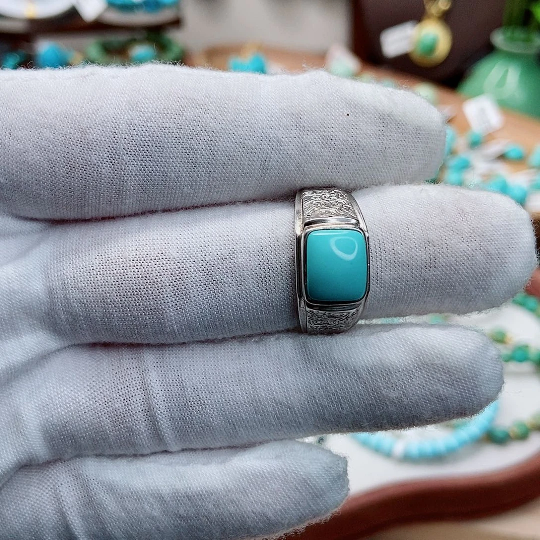 绿松石银S925镶嵌手链