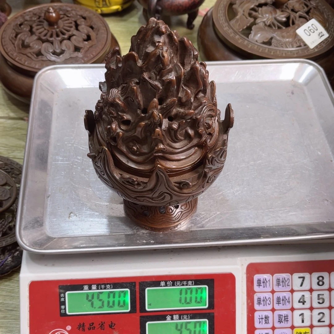 ?优质黄铜材质铜炉直播间