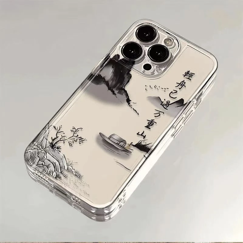 轻舟已过万重适用iPhone16promax手机壳iPhone15防摔14新款13软壳